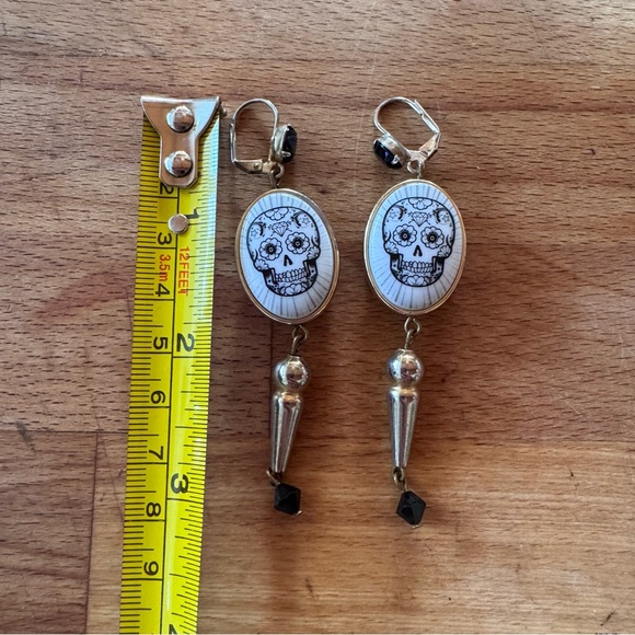 Tarina Tarantino sugar skull drop earrings - Picture 3 of 5
